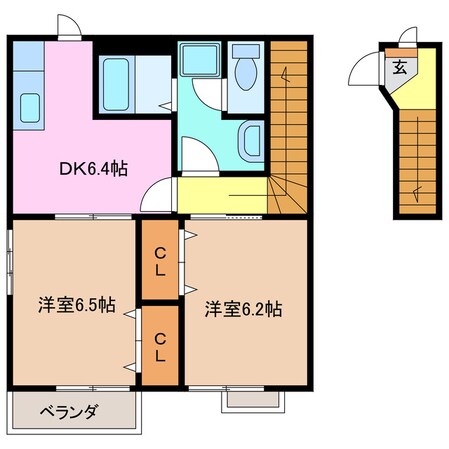 阿漕駅 徒歩13分 2階の物件間取画像